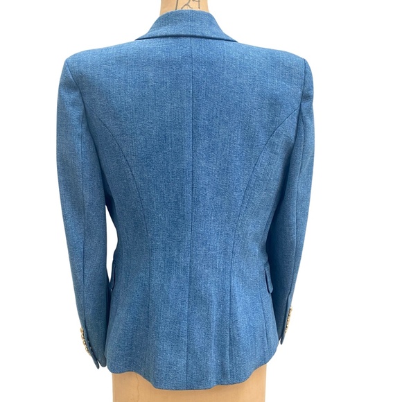 BALMAIN BLUE DENIM BLAZER SIZE 12 WORN ONLY ONCE - Picture 3 of 9